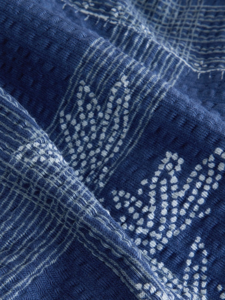 Navy Print Sleeveless Bubblehem Top - Image 7 of 7