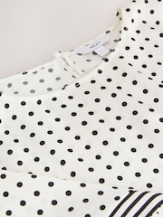 Monochrome Polka Dot Border Print Satin Cape Top - Image 3 of 3