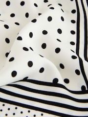 White/Black Polka Dot Border Print Bermuda Shorts - Image 2 of 3