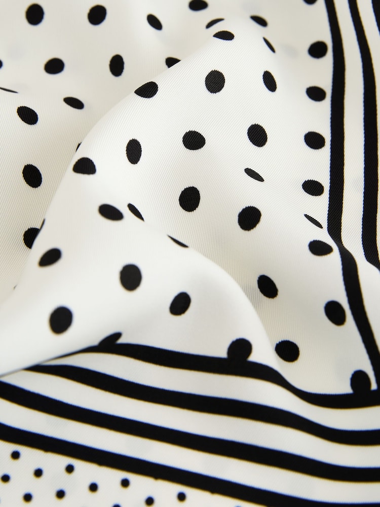 White/Black Polka Dot Border Print Bermuda Shorts - Image 2 of 3