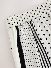 White/Black Polka Dot Border Print Bermuda Shorts - Image 3 of 3