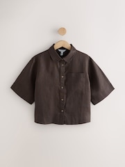 チョコレートブラウン - N. Premium半袖テクスチャードTシャツ - 画像 1 / 3