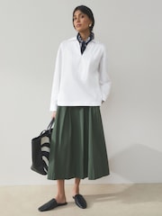 White Overhead Cotton Poplin Long Sleeve Shirt - Image 1 of 7