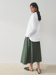 White Overhead Cotton Poplin Long Sleeve Shirt - Image 2 of 7