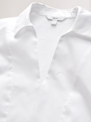 White Overhead Cotton Poplin Long Sleeve Shirt - Image 6 of 7