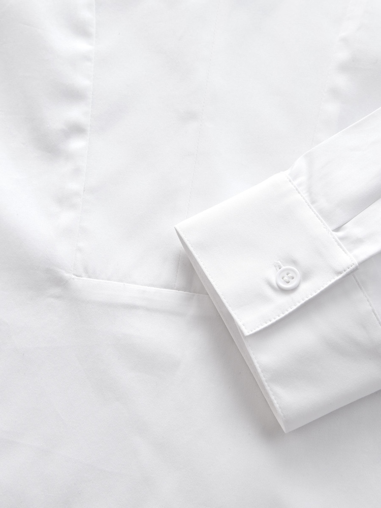 White Overhead Cotton Poplin Long Sleeve Shirt - Image 7 of 7