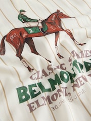 Imprimé de course à cheval à rayures neutres - Chemise légère à manches longues - Image 8 de 9
