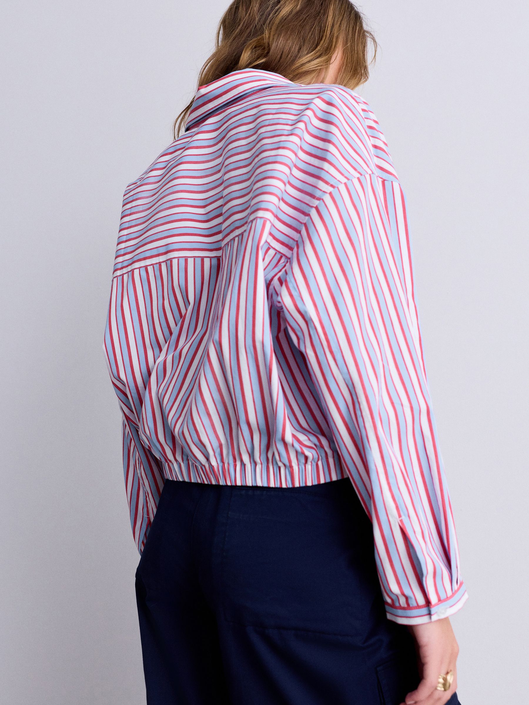 Buy Red/Blue/White Stripe Long Sleeve Bomber Shirt from Next Romania