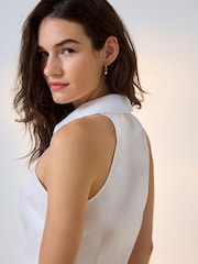 Weiß - Halter Neck Sleeveless Shirt - Bild 4 von 4