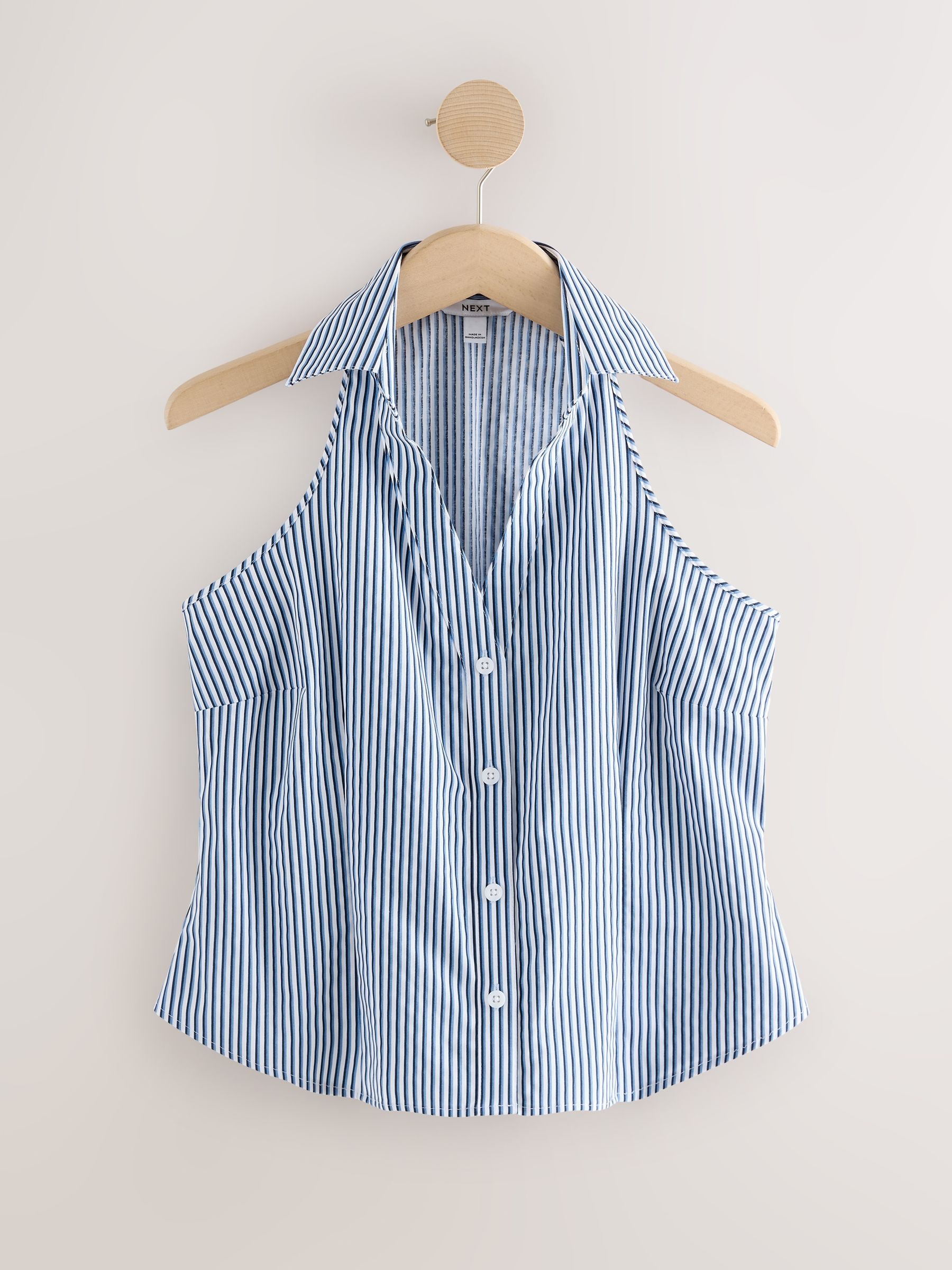 ナラ　nala sleeveless swim shirt　スリーブレス　シャツ Buy Navy Blue/White Stripe Halter Neck Sleeveless Shirt from Next
