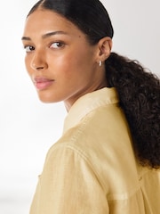 Yellow N. Premium 100% Linen Boxy Short Sleeve Shirt - Image 2 of 3