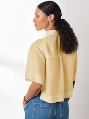 Yellow N. Premium 100% Linen Boxy Short Sleeve Shirt - Image 3 of 3
