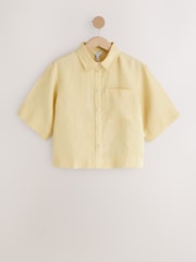 Yellow N. Premium 100% Linen Boxy Short Sleeve Shirt - Image 5 of 7