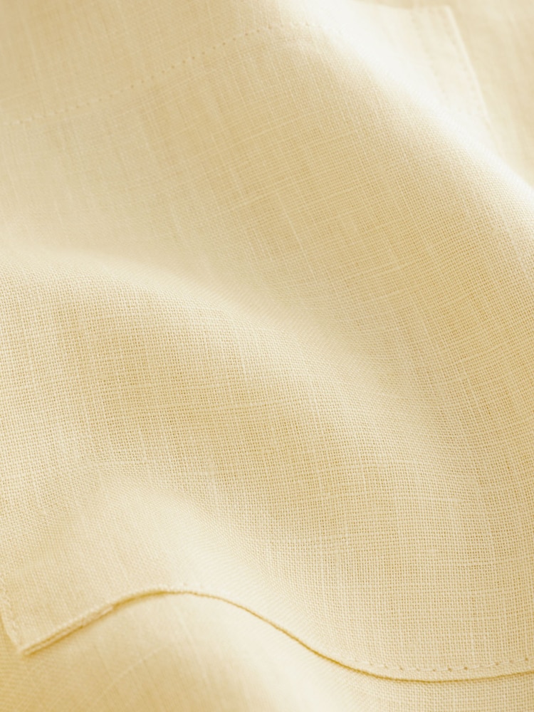 Yellow N. Premium 100% Linen Boxy Short Sleeve Shirt - Image 7 of 7