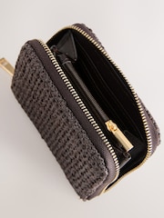 Chocolate Brown Raffia Effect Midi Purse - Image 4 of 4