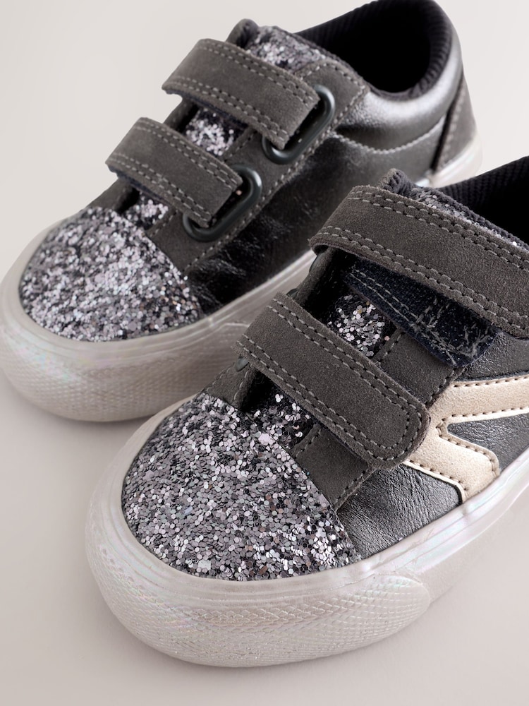 Pewter Grey Standard Fit (F) Touch Fastening Trainers - Image 2 of 2