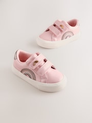 Pink Metallic Standard Fit (F) Touch Fasten Trainers - Image 1 of 5