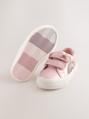 Pink Metallic Standard Fit (F) Touch Fasten Trainers - Image 4 of 5