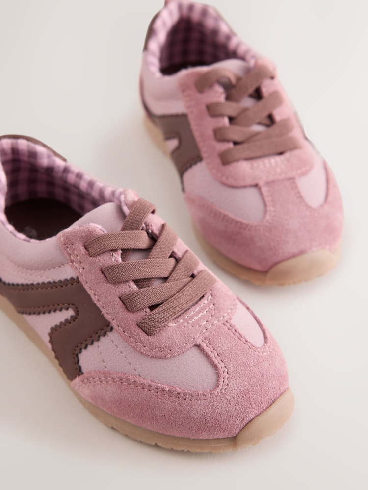 Purple Standard Fit (F) Elastic Lace Trainers - Image 2 of 4 Purple Standard Fit (F) Elastic Lace Trainers - Image 2 of 4