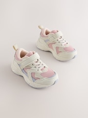 Rosa/neutro - Zapatillas deportivas con cierre de velcro con cordones elásticos - Imagen 1 de 5
