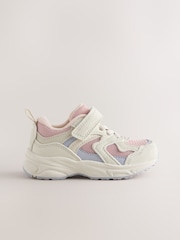 Rosa/neutro - Zapatillas deportivas con cierre de velcro con cordones elásticos - Imagen 2 de 5