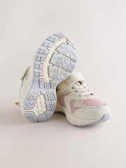 Rosa/neutro - Zapatillas deportivas con cierre de velcro con cordones elásticos - Imagen 4 de 5