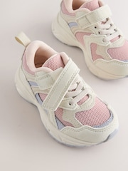Rosa/neutro - Zapatillas deportivas con cierre de velcro con cordones elásticos - Imagen 5 de 5