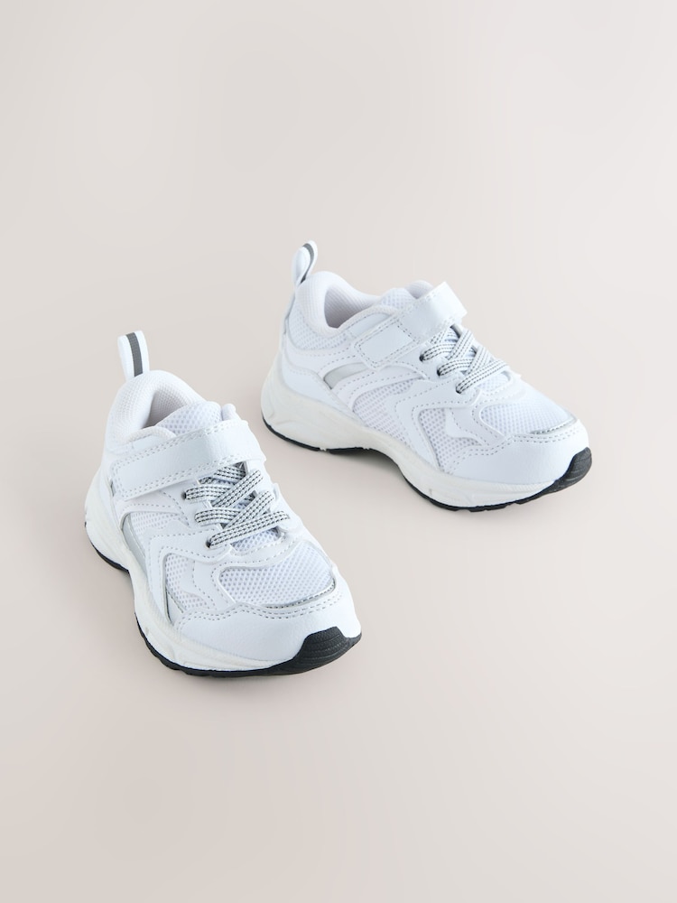 White Elastic Lace Touch Fasten Trainers - Image 1 of 5