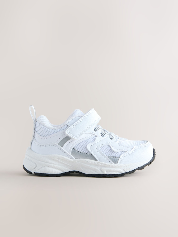 White Elastic Lace Touch Fasten Trainers - Image 2 of 5
