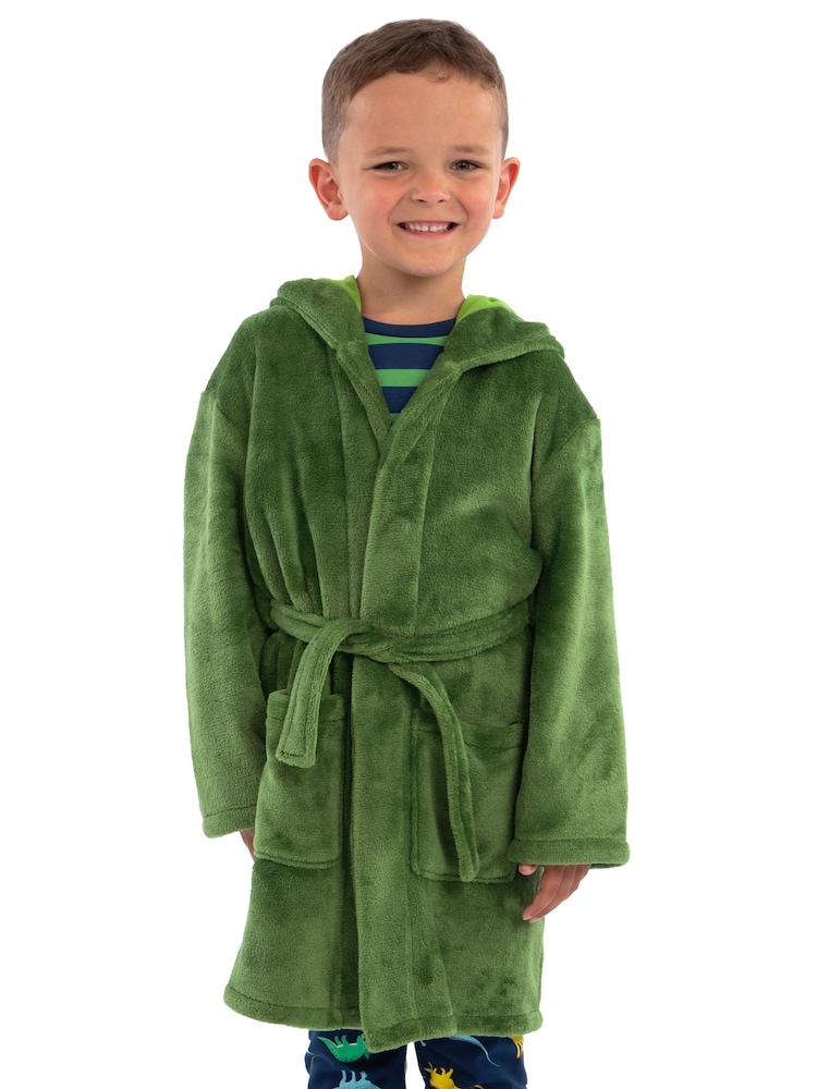 Buy Harry Bear Green Dinosaur Fleece Dressing Gown With 3D Horns And Spikes  from Next Ireland