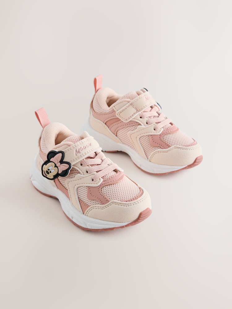 Pink Minnie Mouse Elastic Lace Touch Fasten Trainers - Image 1 of 5 Pink Minnie Mouse Elastic Lace Touch Fasten Trainers - Image 1 of 5