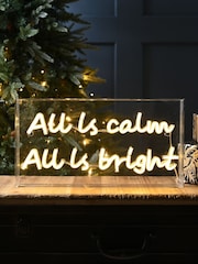 Festive 43cm Lit Warm Neon Flex All Is Calm Sign - Image 1 of 1
