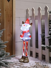 Festive 70cm Lit Acrylic Candy Cane Leg Reindeer - Image 2 of 2