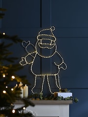 Festive 54cm X 79cm Dewdrop Waving Santa Silhouette - Image 1 of 2