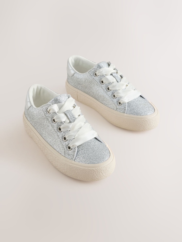 Brillo plateado - Zapatillas bajas con cordones - Imagen 1 de 5