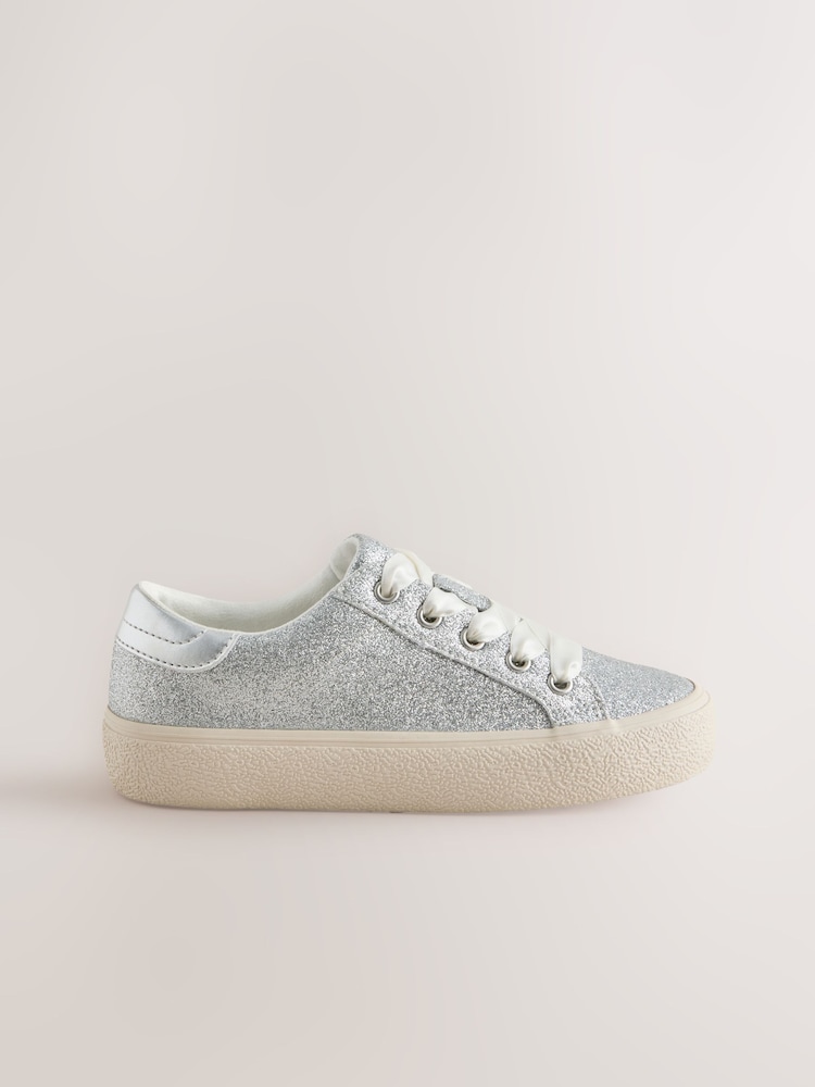 Brillo plateado - Zapatillas bajas con cordones - Imagen 2 de 5