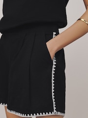 ブラック - ウィップステッチ ジャージー ショーツ - 画像 4 / 7