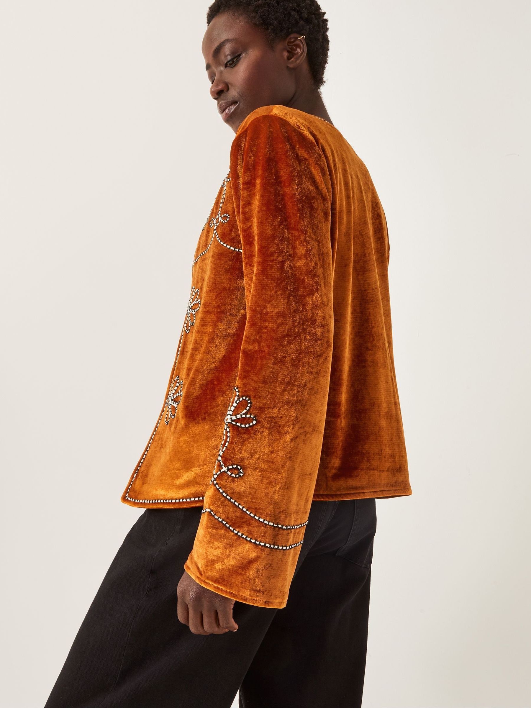Buy Monsoon Orange Venus Embroidered Velvet Jacket from Next Canada