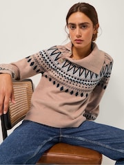 Monsoon Brown Fifi Fair Isle Jumper - Image 1 of 4