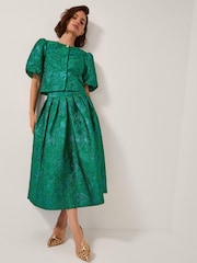 Monsoon Green Jolene Jacquard Skirt - Image 1 of 4