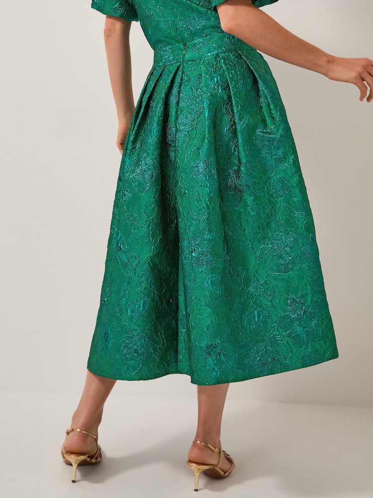 Monsoon Green Jolene Jacquard Skirt - Image 2 of 4 Monsoon Green Jolene Jacquard Skirt - Image 2 of 4