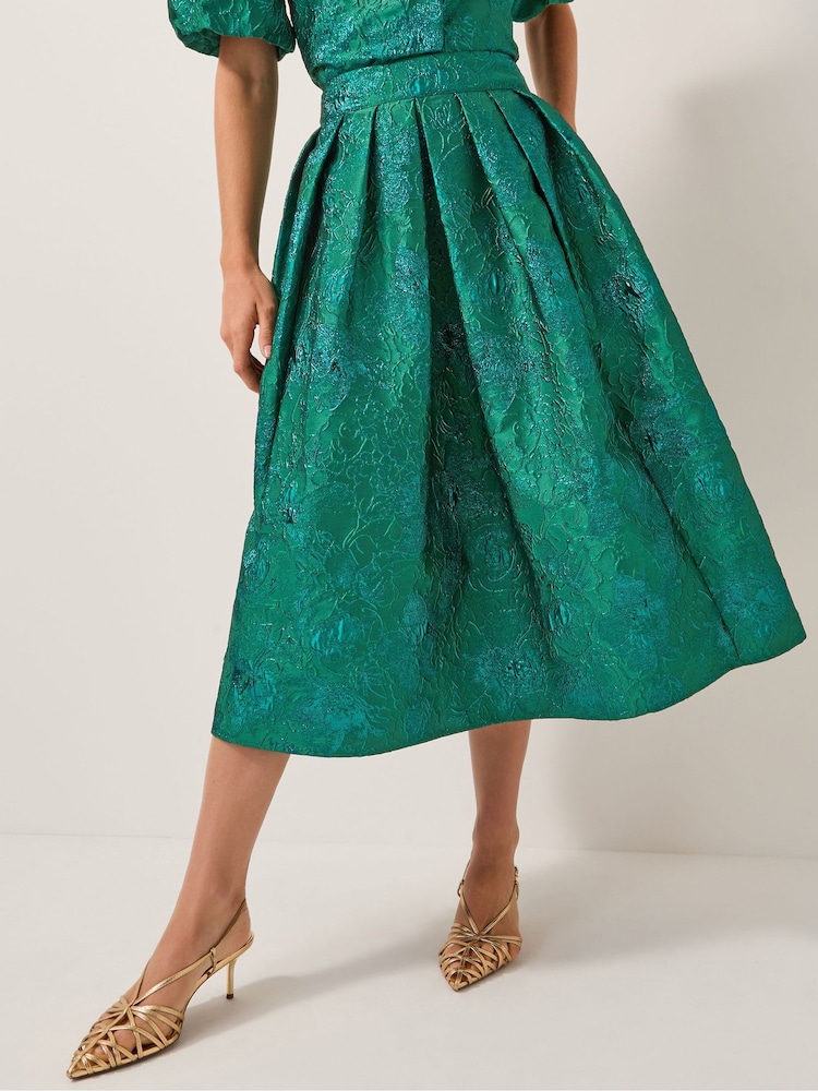 Monsoon Green Jolene Jacquard Skirt - Image 4 of 4 Monsoon Green Jolene Jacquard Skirt - Image 4 of 4