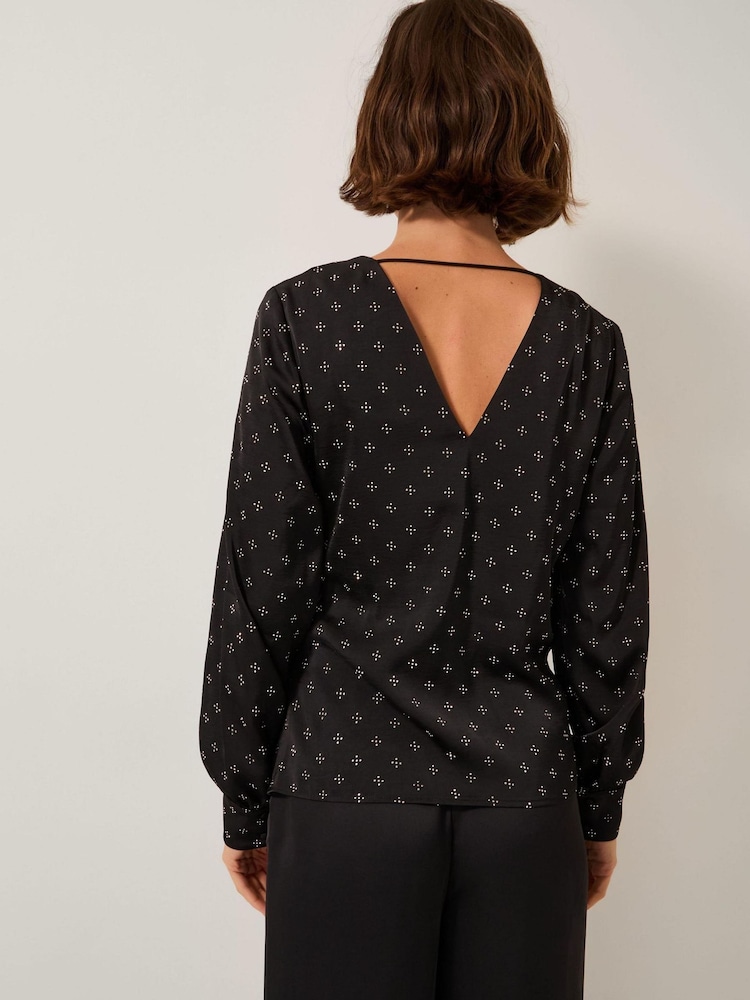 Monsoon Black Margo Hotfix Long Sleeve Blouse - Image 2 of 4 Monsoon Black Margo Hotfix Long Sleeve Blouse - Image 2 of 4