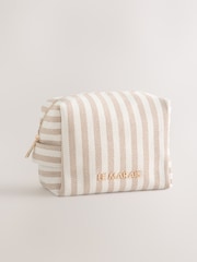 Pink Hardware Detail Stripe Pouch - Image 1 of 5