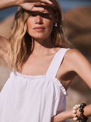 White Sleeveless Bubblehem Top - Image 5 of 8