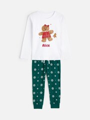 Personalised Toddler's Gingerbread Family Pyjamas by Stitch Style. - Image 2 of 6