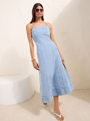 Friends Like These Denim Seamed Midi Dress - Imagen 1 de 4