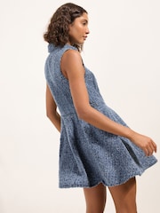Friends Like These Mid Wash Sleeveless Boucle Mini Dress - Image 3 of 4