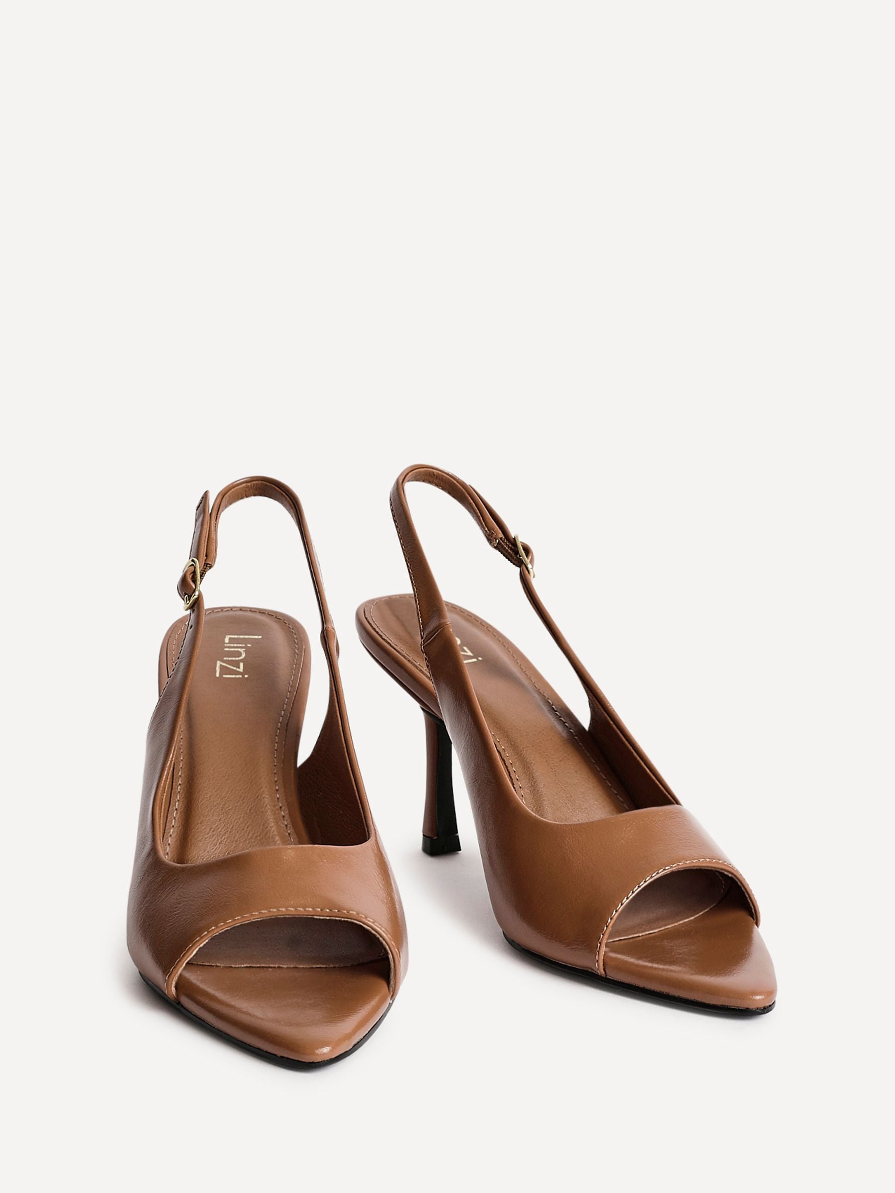 Comprar Marrón - Sandalias de tacón con Peep toe y tira trasera