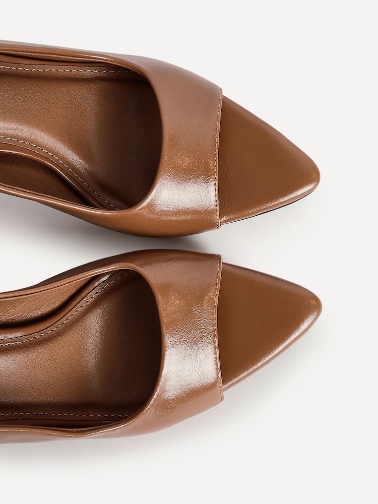 Linzi Brown Tokyo Slingback Peep Toe Heeled Sandals - Image 5 of 5 Linzi Brown Tokyo Slingback Peep Toe Heeled Sandals - Image 5 of 5